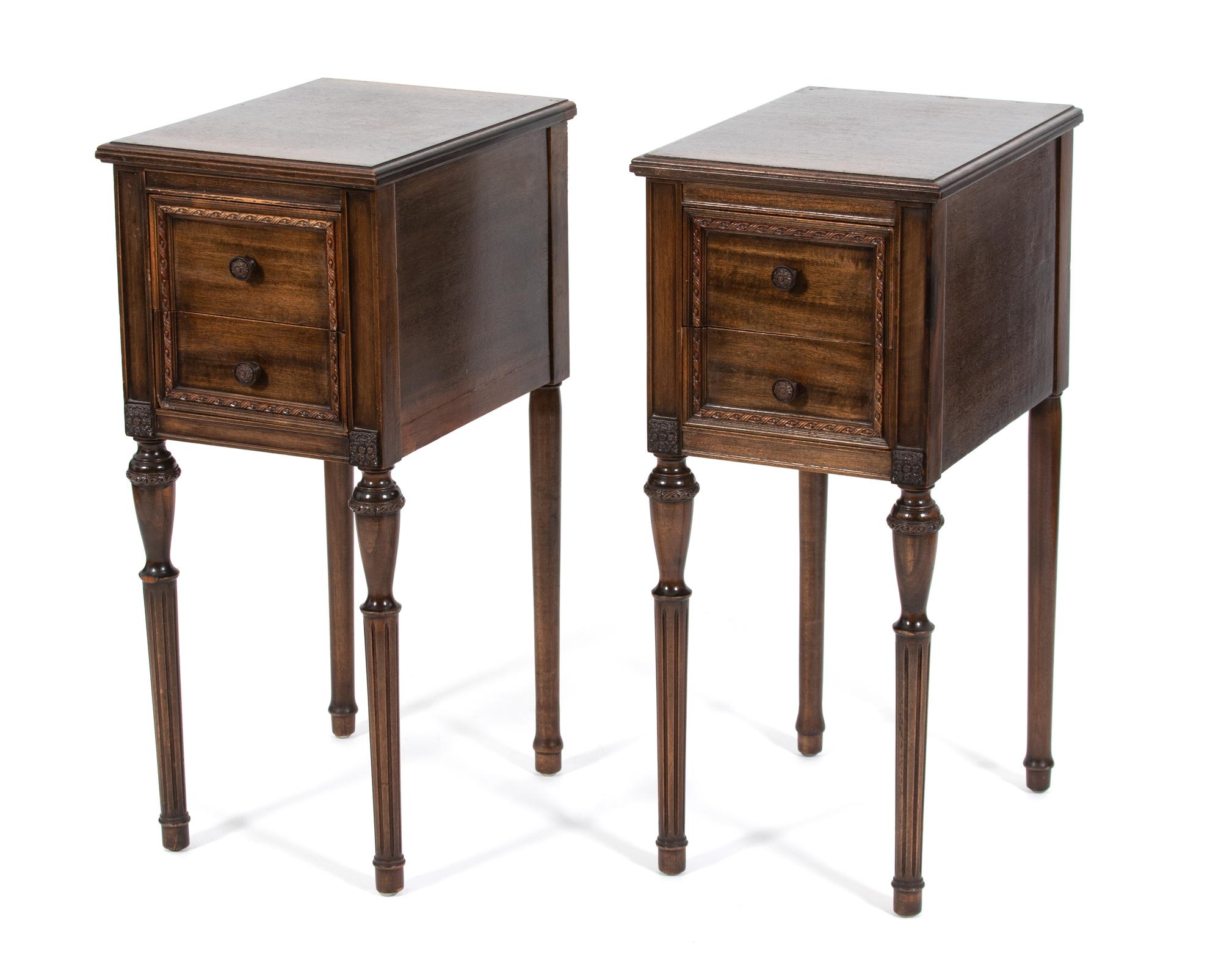 A Pair of Victorian Style Mahogany Lamp Tables — 20TH CENTURY