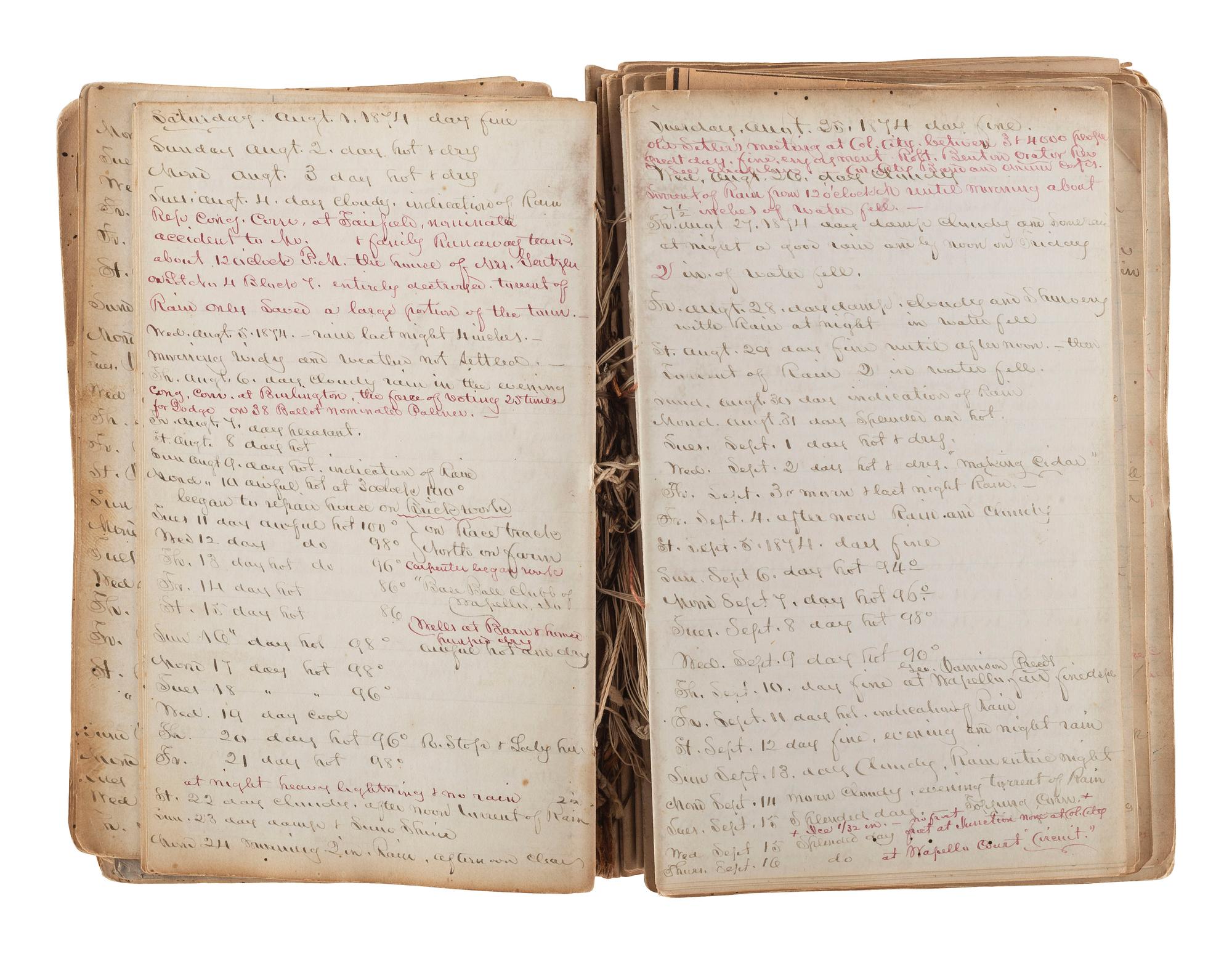 [WESTWARD EXPANSION]. A collection of 19th century diaries, journals, and letters highlighted by the Weldon family settlers' archive.