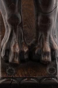 A Continental Carved Oak Lion