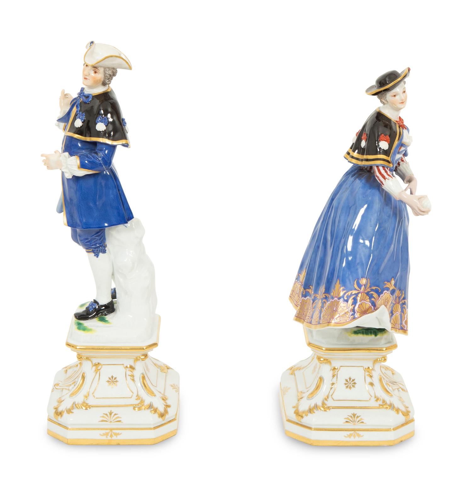 A Group of Six Meissen Porcelain Figures, including Woman with Golden Ball by Walter Schott