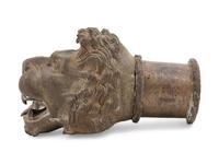 A Continental Bronze Lion Head Spout