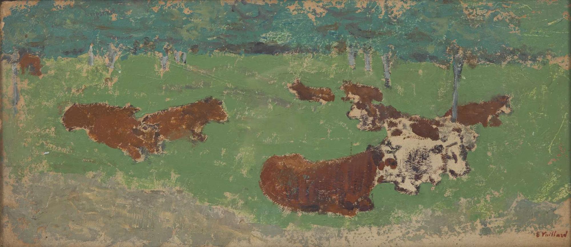 Troupeau de Vaches; with Study of a Landscape verso