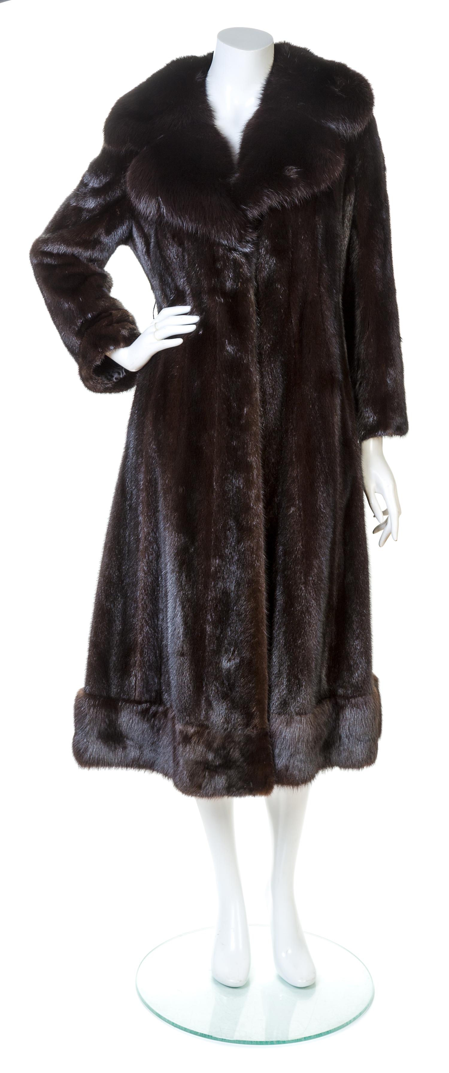 A Dark Brown Mink Coat, No size.