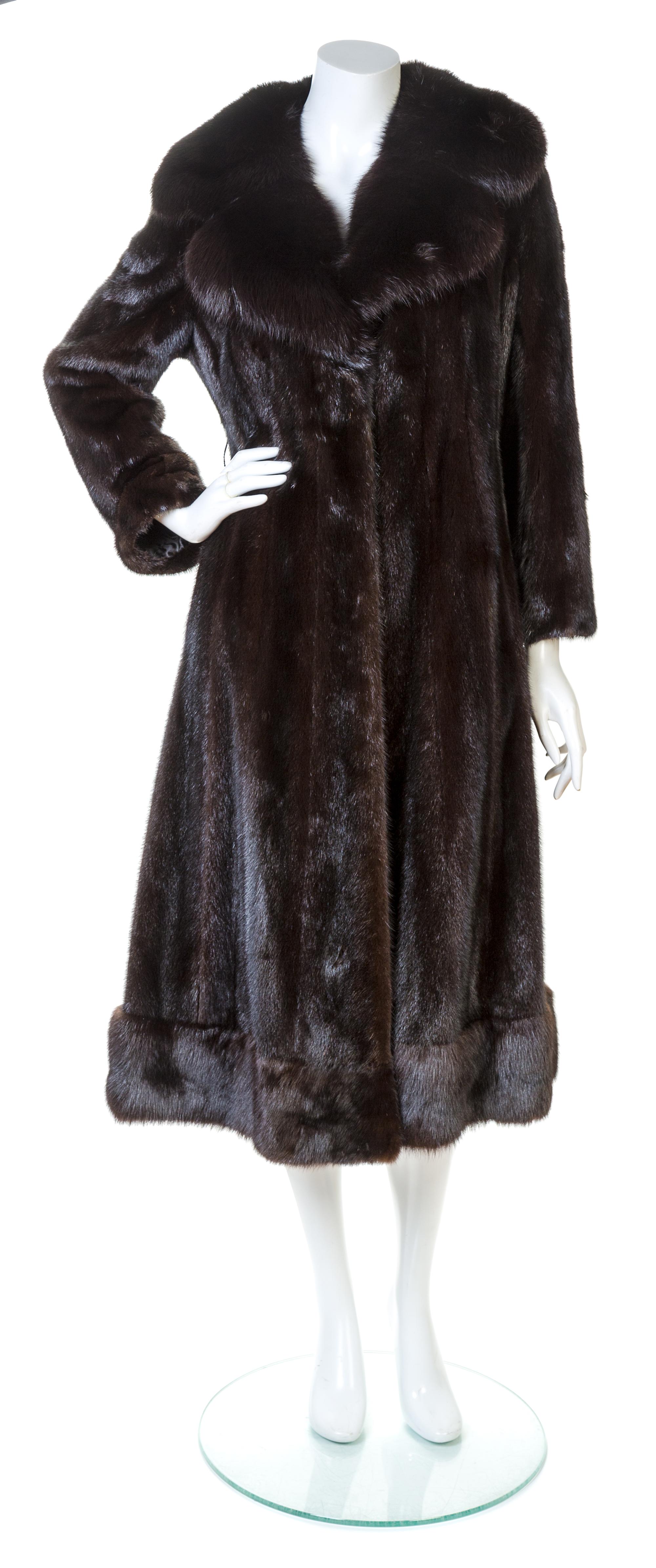 A Dark Brown Mink Coat, No size.
