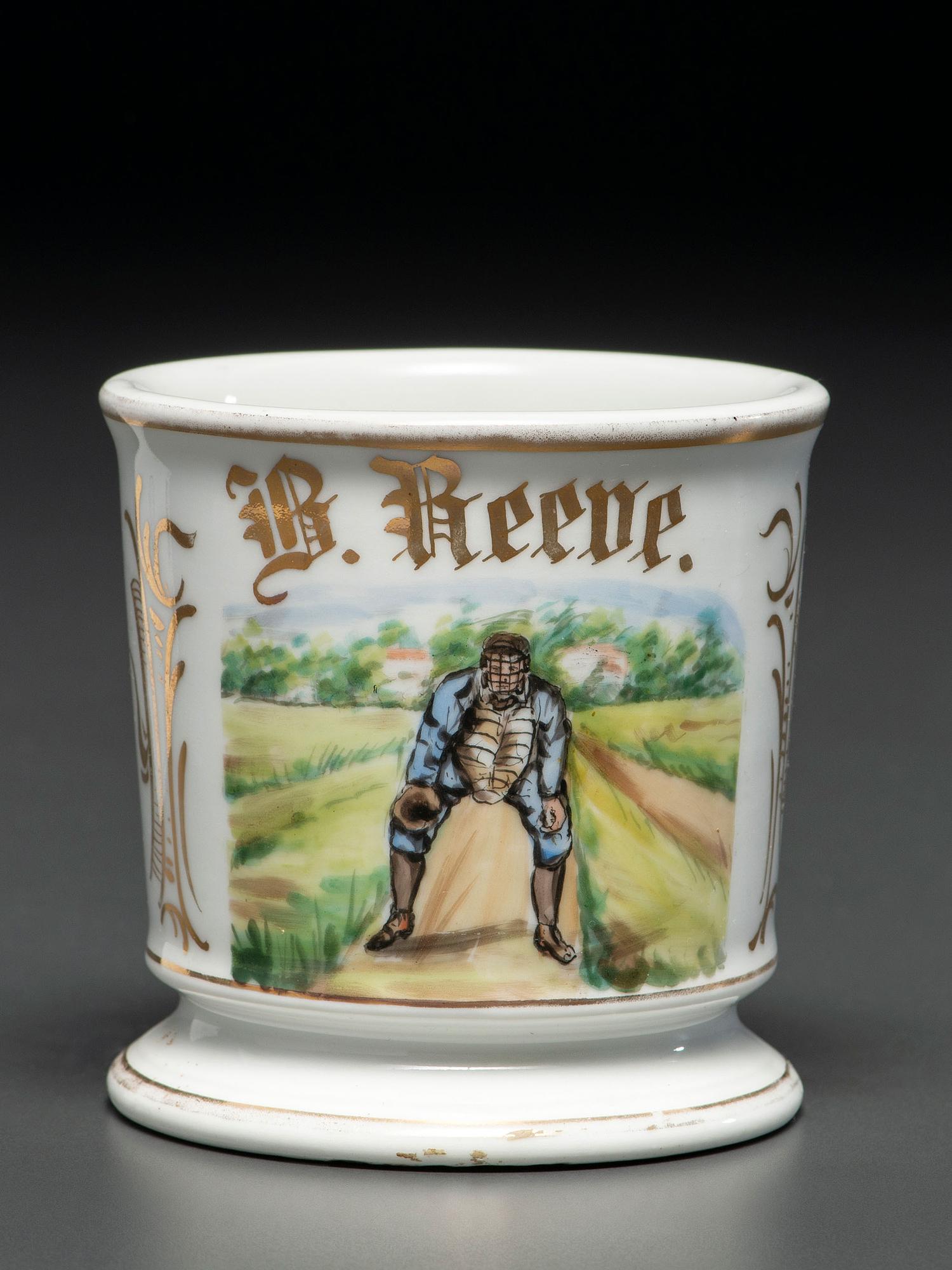 A Baseball Player's Porcelain Occupational Shaving Mug