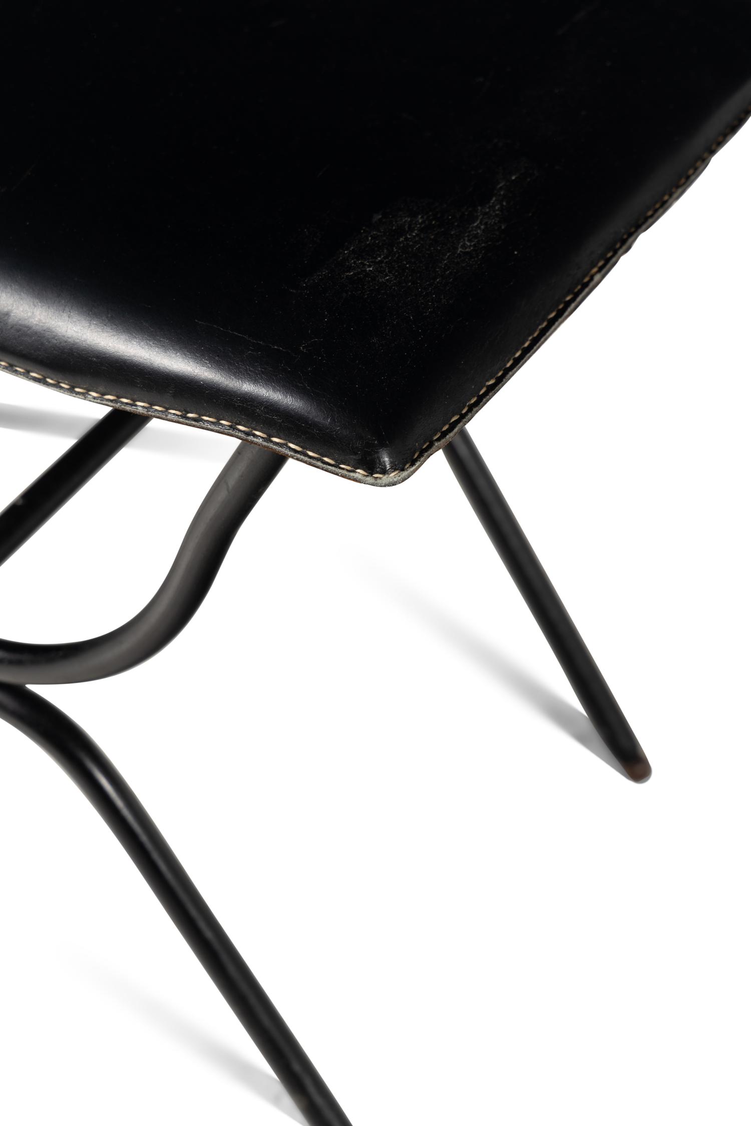 Leather Bench, c. 1950 France