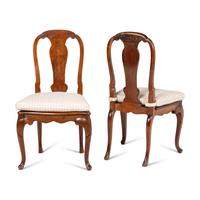 A Pair of French Walnut Hall Chairs