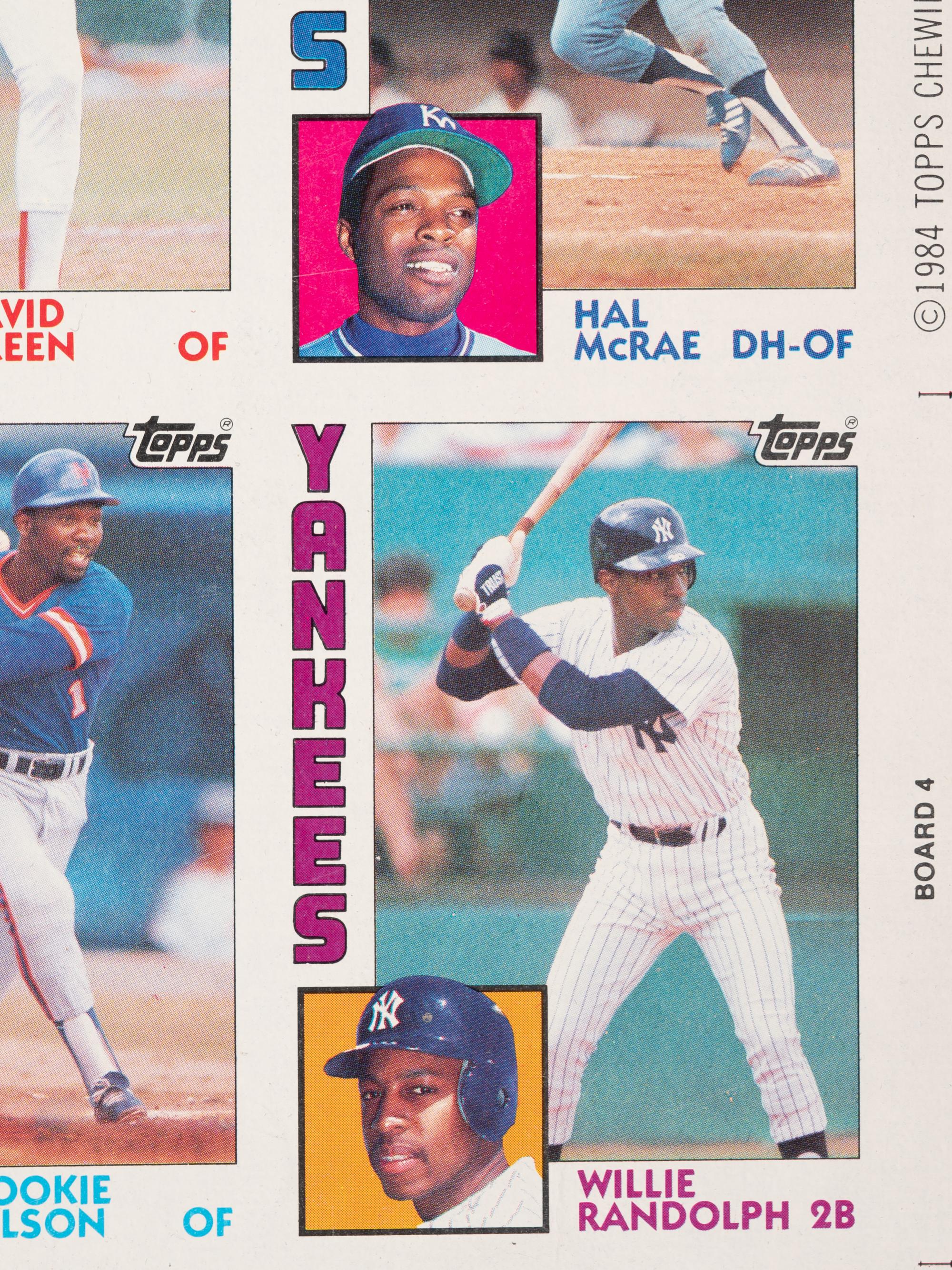 A Group of Eight Uncut Sheets of 1984 Topps 7-Eleven Baseball Cards