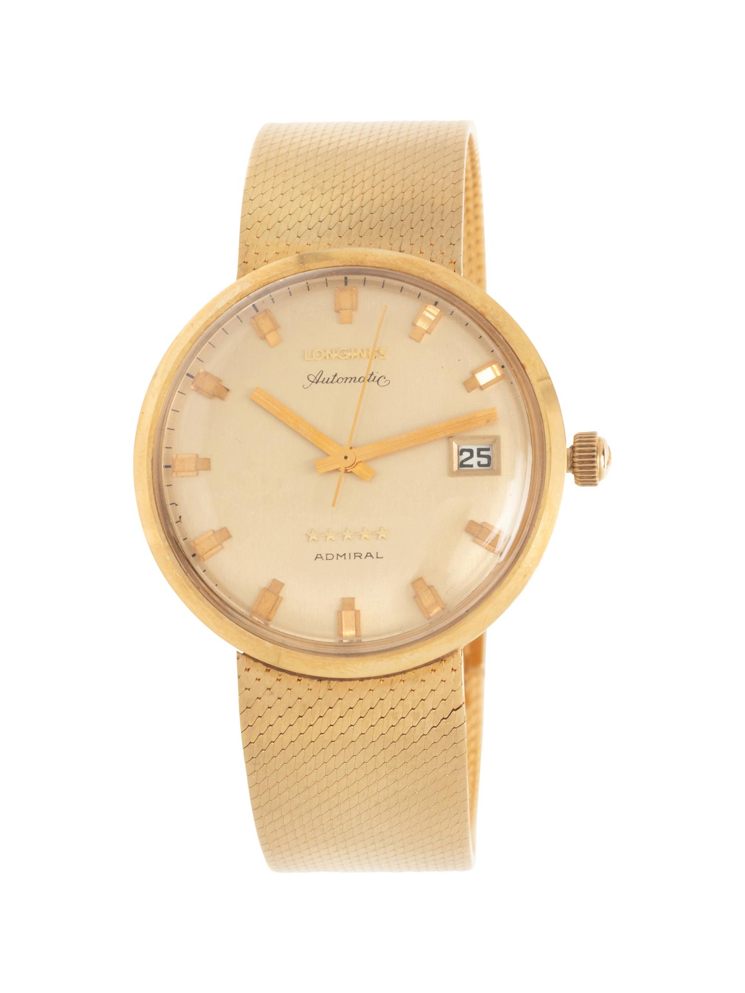 LONGINES, YELLOW GOLD 'ADMIRAL' DATE WATCH