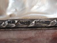 A Russian Mother-of-Pearl and Silver Mounted Hardstone Paperweight