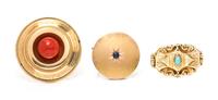 A Collection of Victorian Yellow Gold and Multi Gem Brooches, 10.30 dwts.