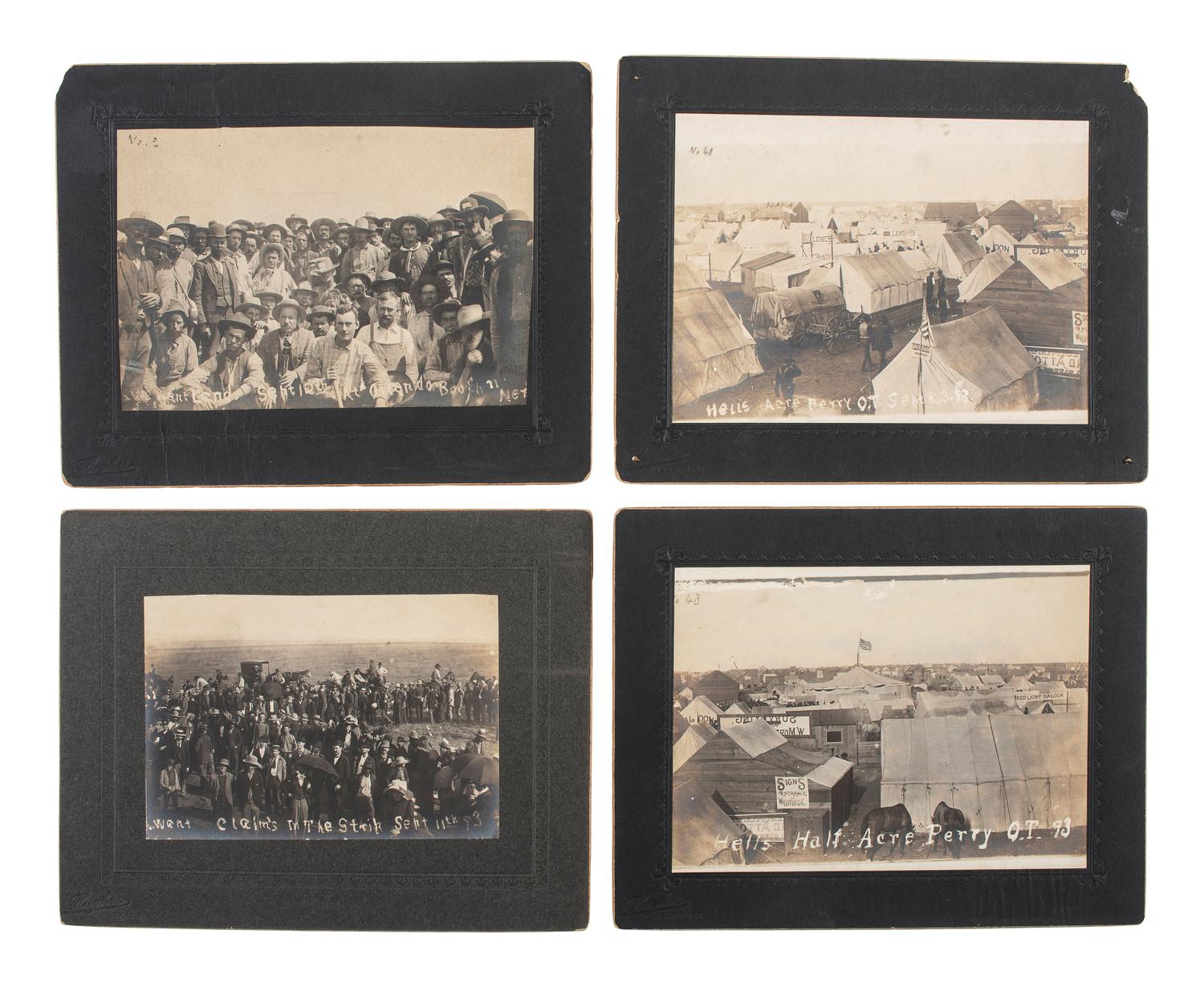 [WESTERN AMERICANA]. A collection of 17 Oklahoma Land Rush photographs. Perry, Oklahoma Territory: Hughes, September-October 1893.