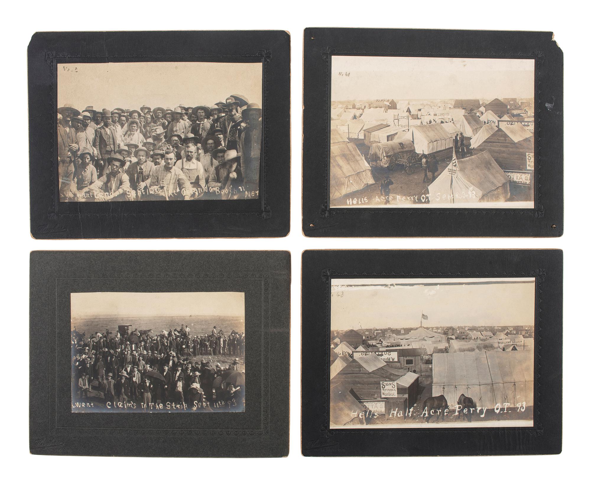 [WESTERN AMERICANA]. A collection of 17 Oklahoma Land Rush photographs. Perry, Oklahoma Territory: Hughes, September-October 1893.