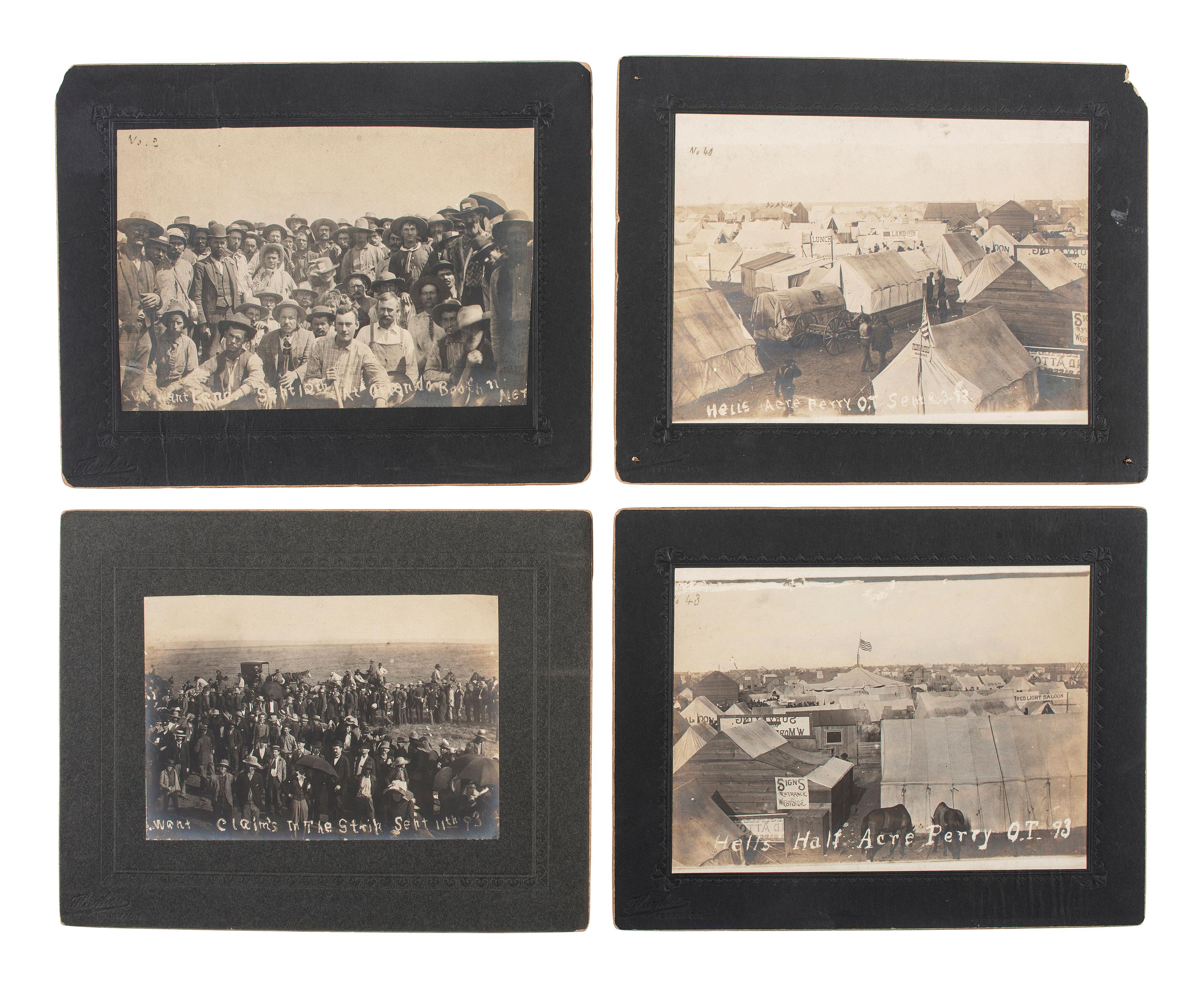 [WESTERN AMERICANA]. A collection of 17 Oklahoma Land Rush photographs. Perry, Oklahoma Territory: Hughes, September-October 1893.