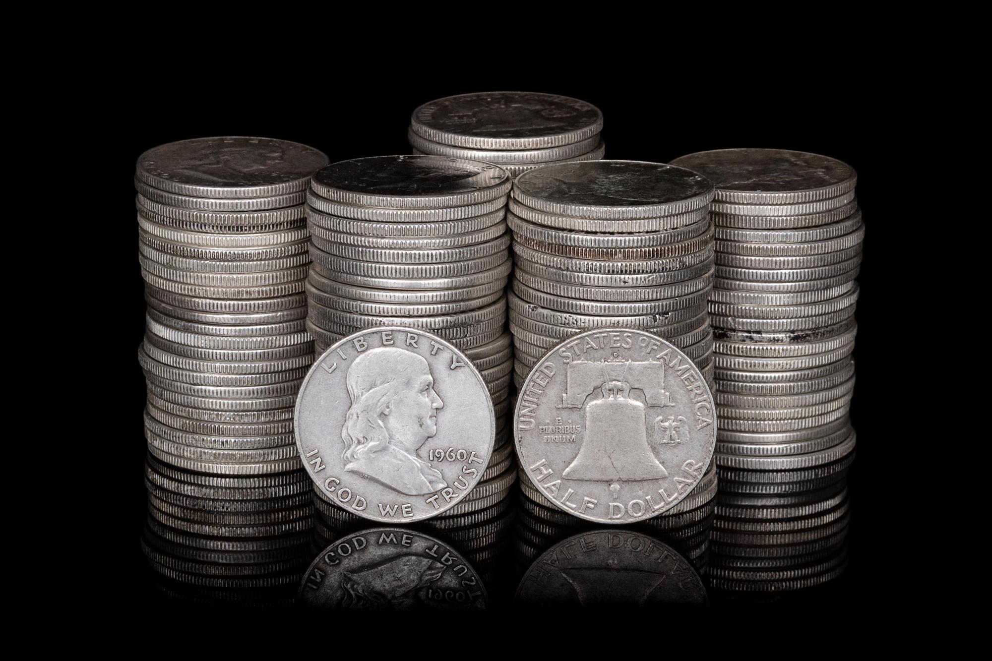 A Group of 119 Pre-1965 50c Coins