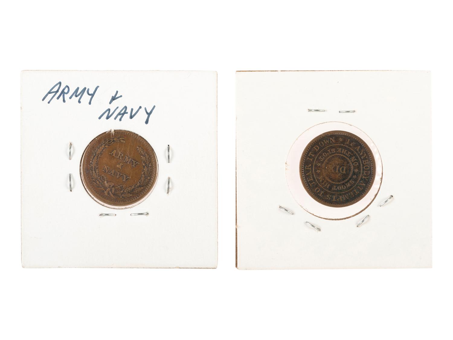 [LINCOLN, Abraham. - CIVIL WAR]. "1861" Lincoln Civil War soldier's identification disc, plus.
