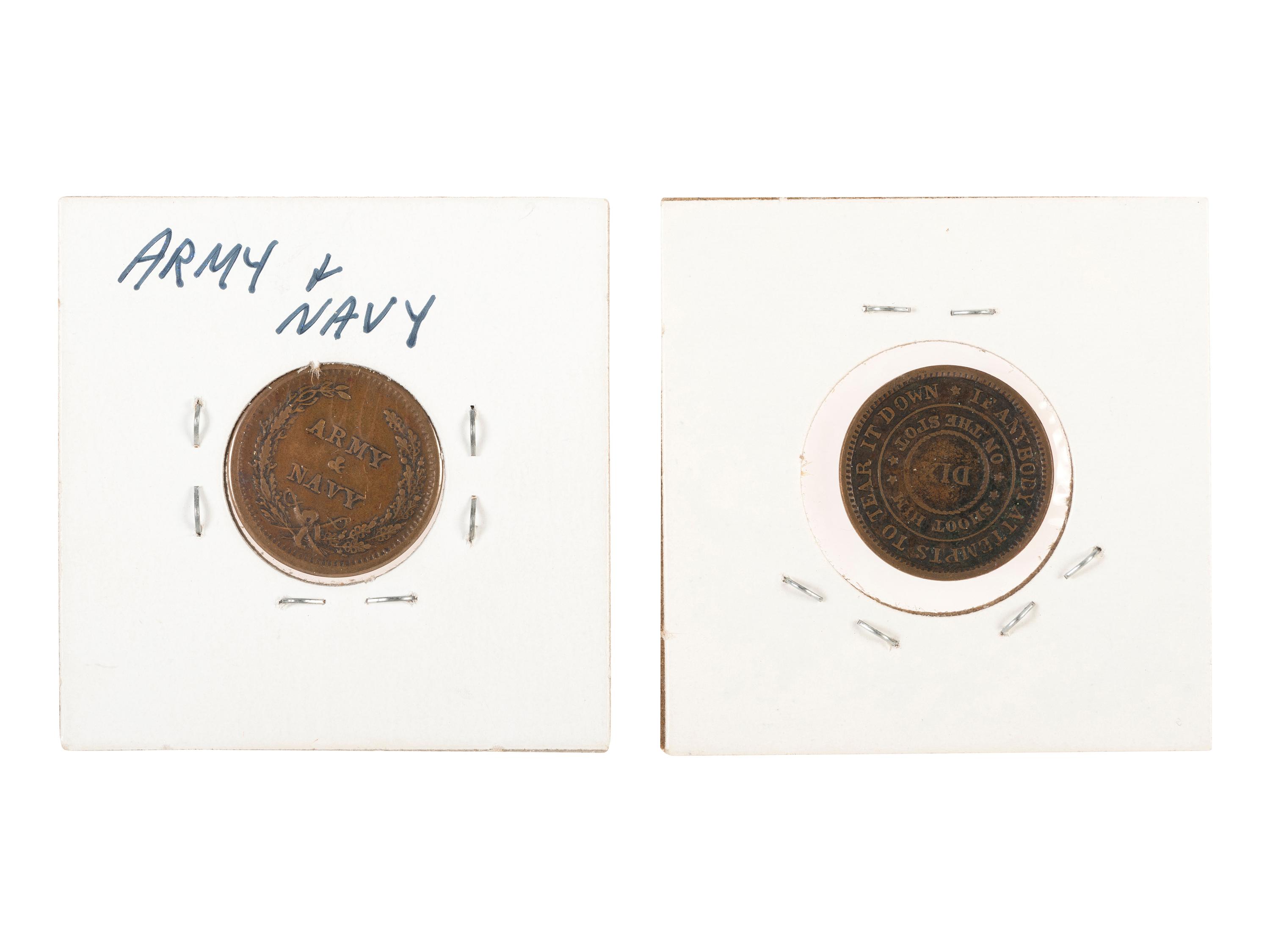 [LINCOLN, Abraham. - CIVIL WAR]. "1861" Lincoln Civil War soldier's identification disc, plus.