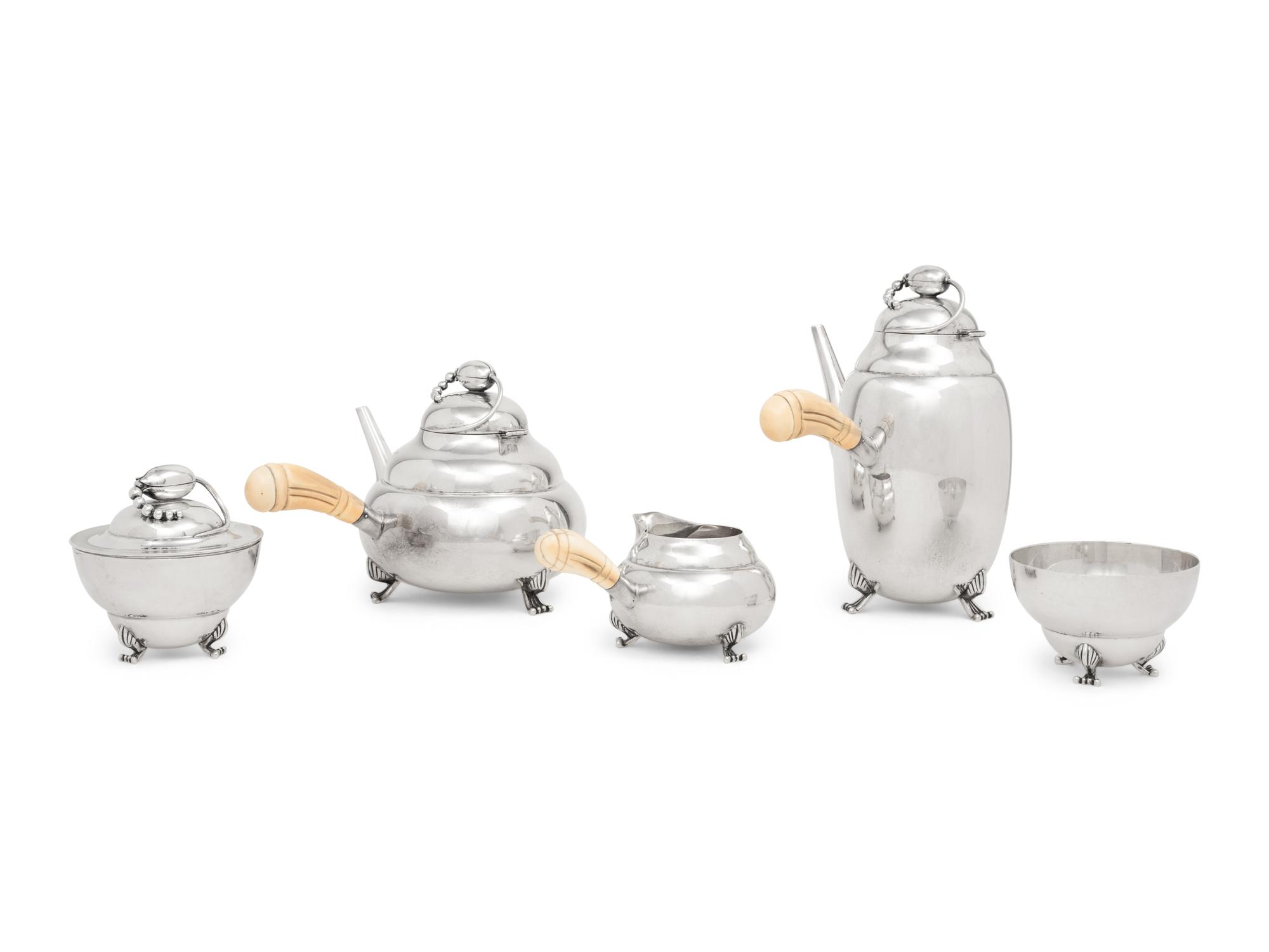 A Mexican Silver Five-Piece Tea and Coffee Service