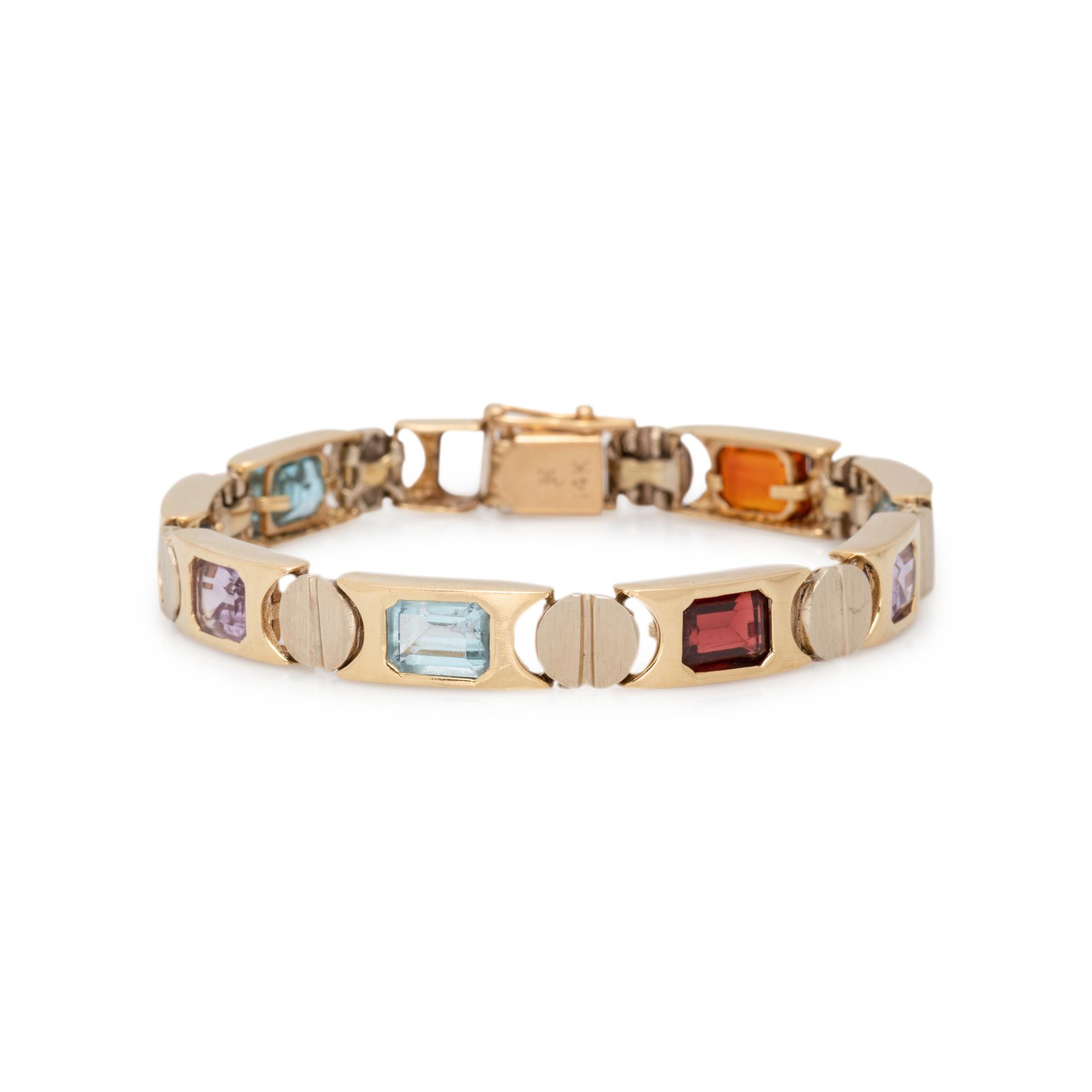 BICOLOR GOLD AND GEMSTONE BRACELET