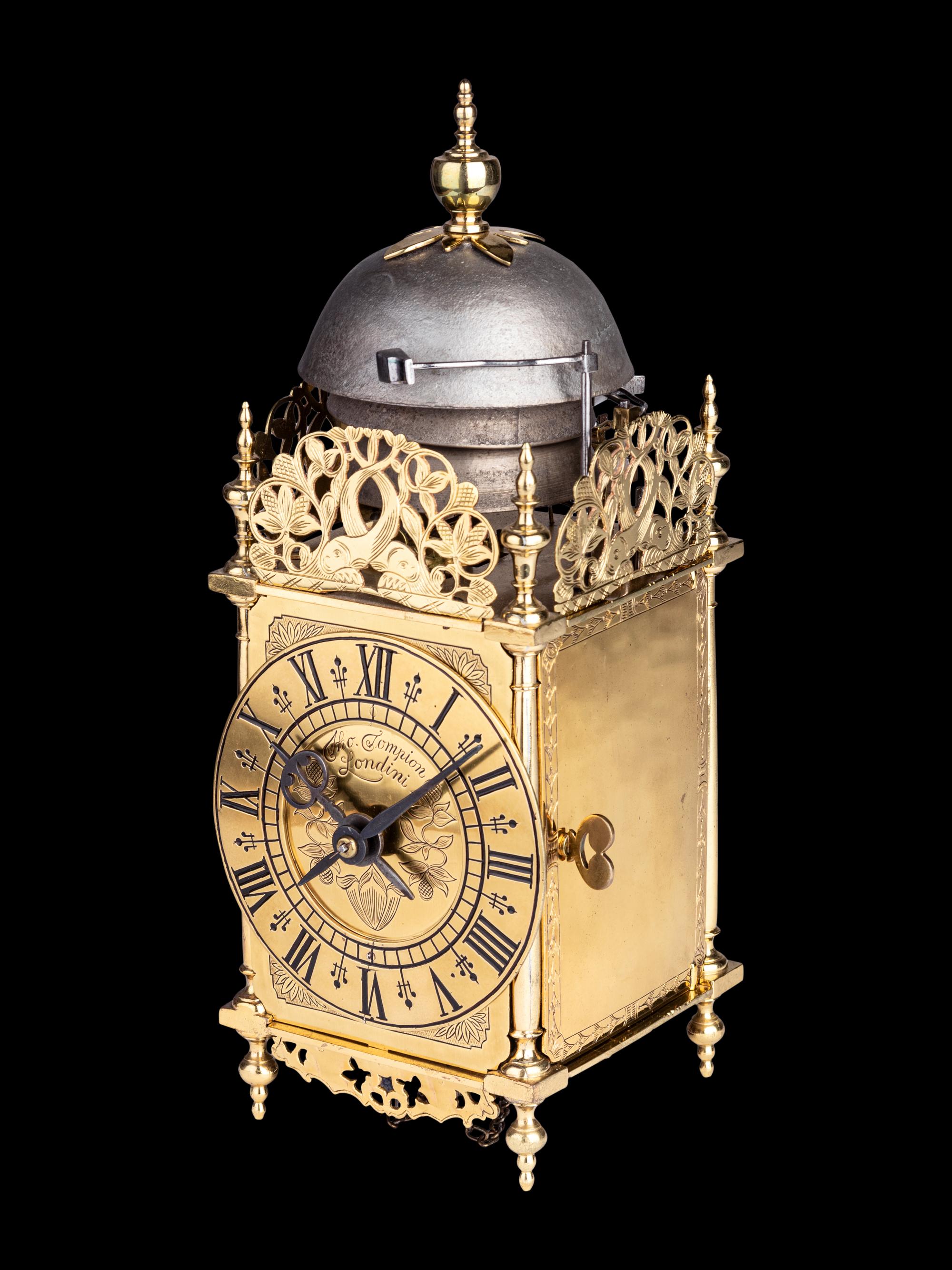A English Brass Lantern Clock, with Iron Bracket, Thomas Tompion, Londoni