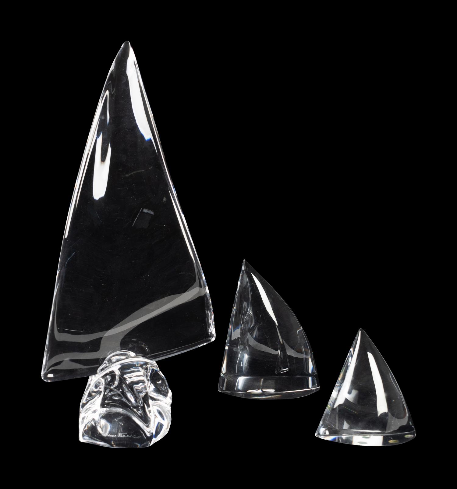 A Group of Three Modern Glass Dorsal Fins — 20TH CENTURY