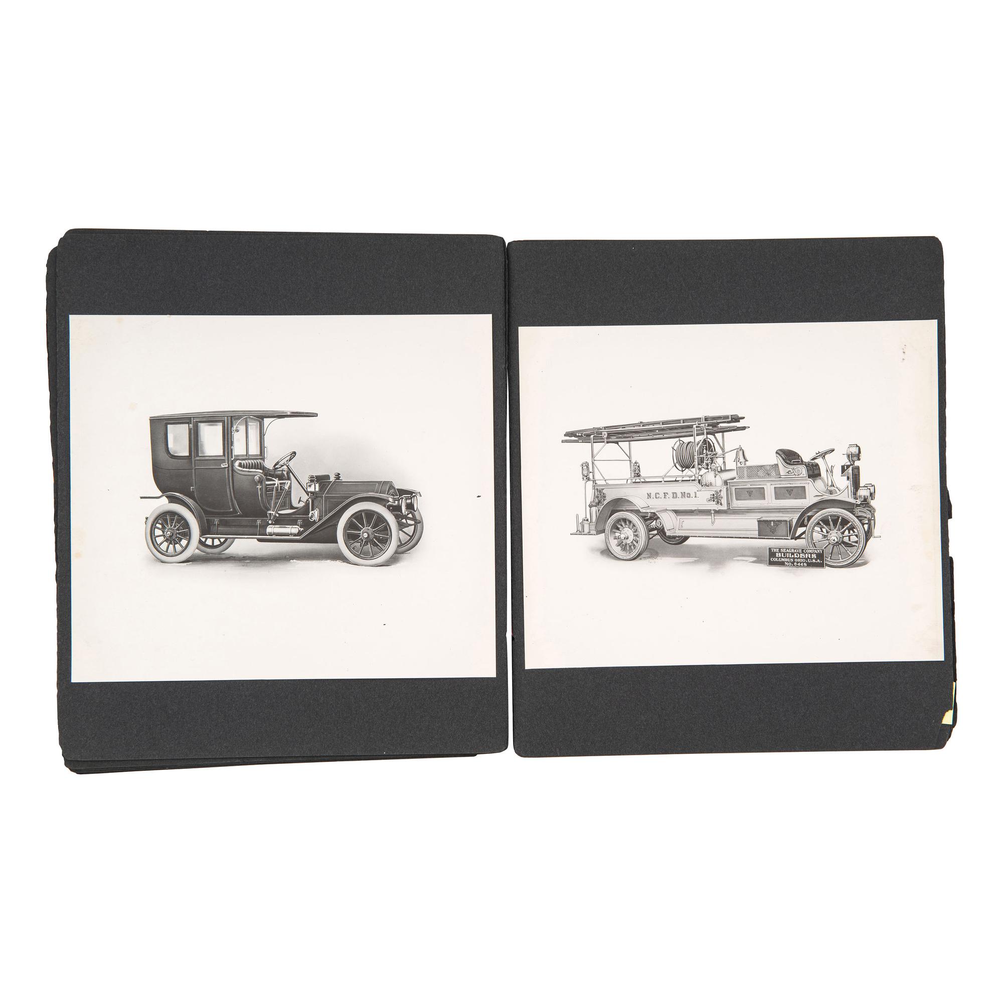 [EARLY PHOTOGRAPHY] -- [TRANSPORTATION]. A group of 59 photographs and engravings of vehicles, incl. bicycles and dirigibles.