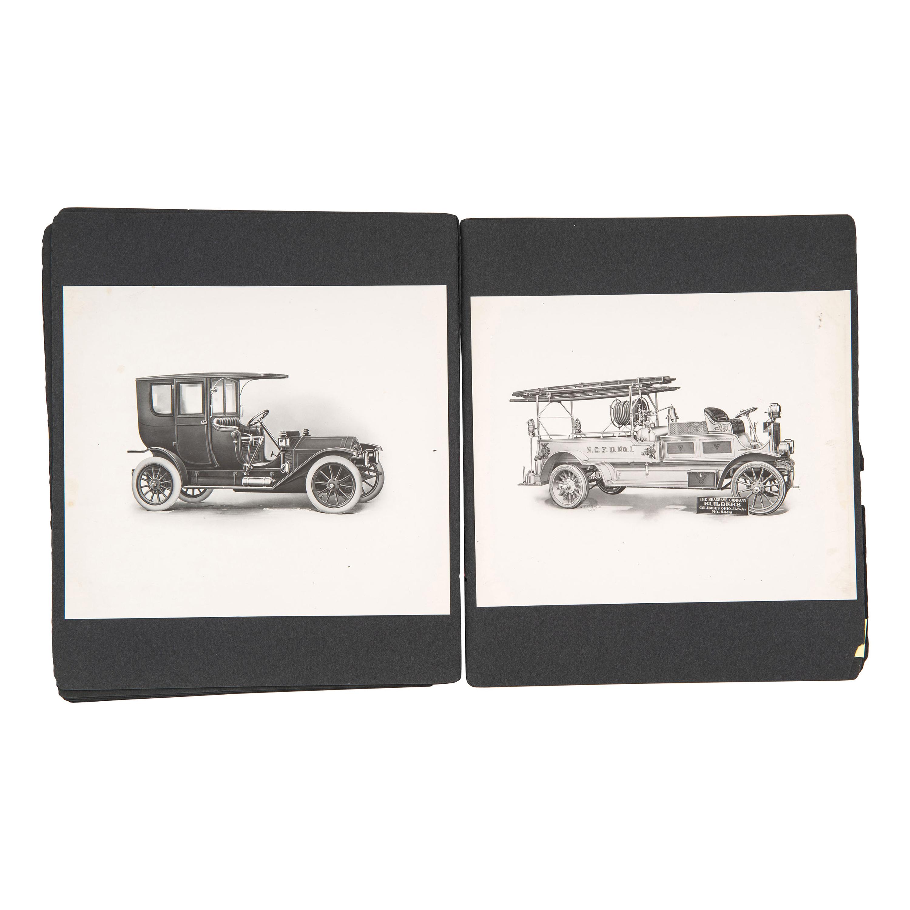 [EARLY PHOTOGRAPHY] -- [TRANSPORTATION]. A group of 59 photographs and engravings of vehicles, incl. bicycles and dirigibles.
