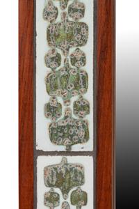 A Danish Tile Inset Teak Mirror