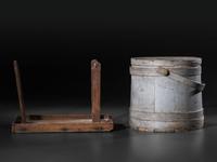 A Box Tape Loom and Painted Firkin