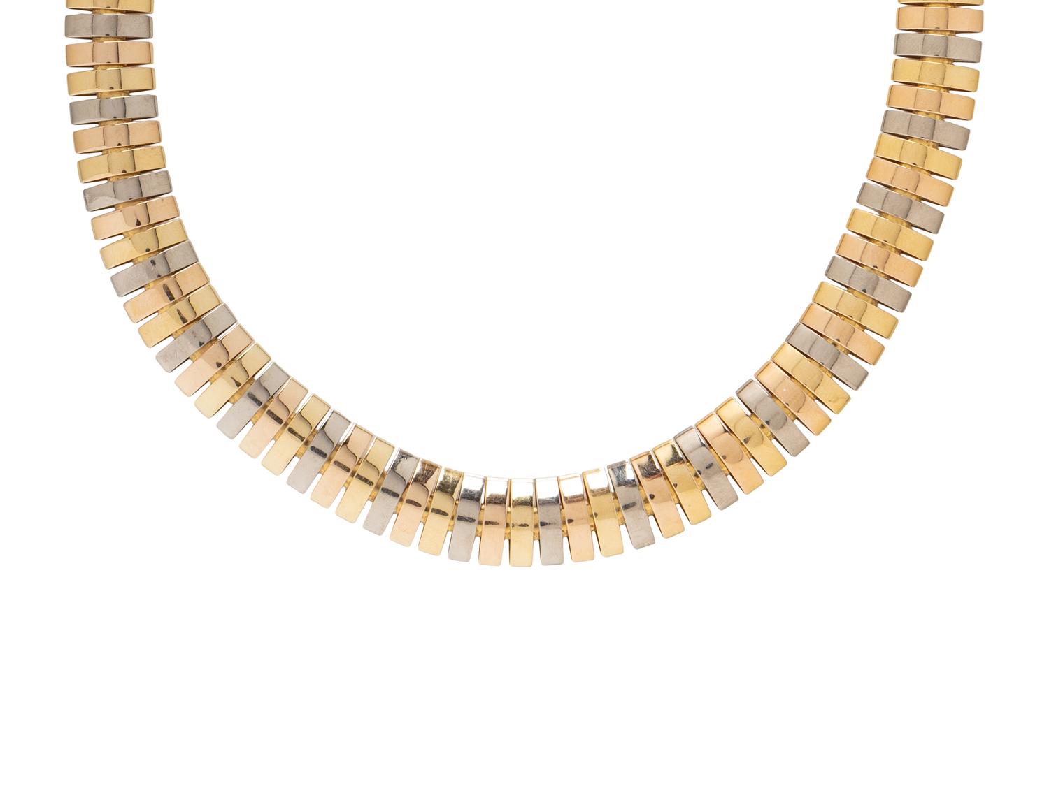 CARTIER, TRICOLOR GOLD NECKLACE