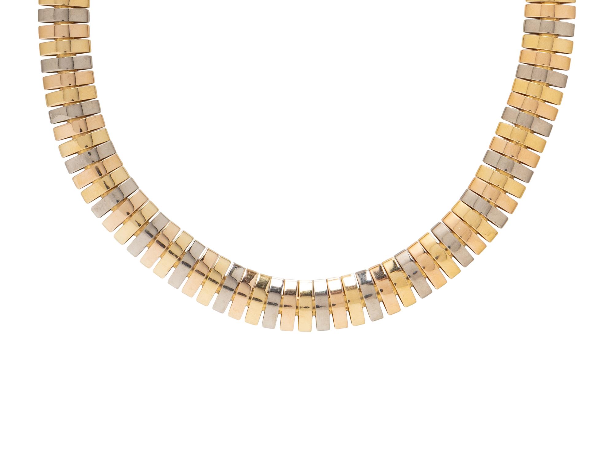 CARTIER, TRICOLOR GOLD NECKLACE