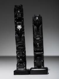 Haida Argillite Model Totem Pole