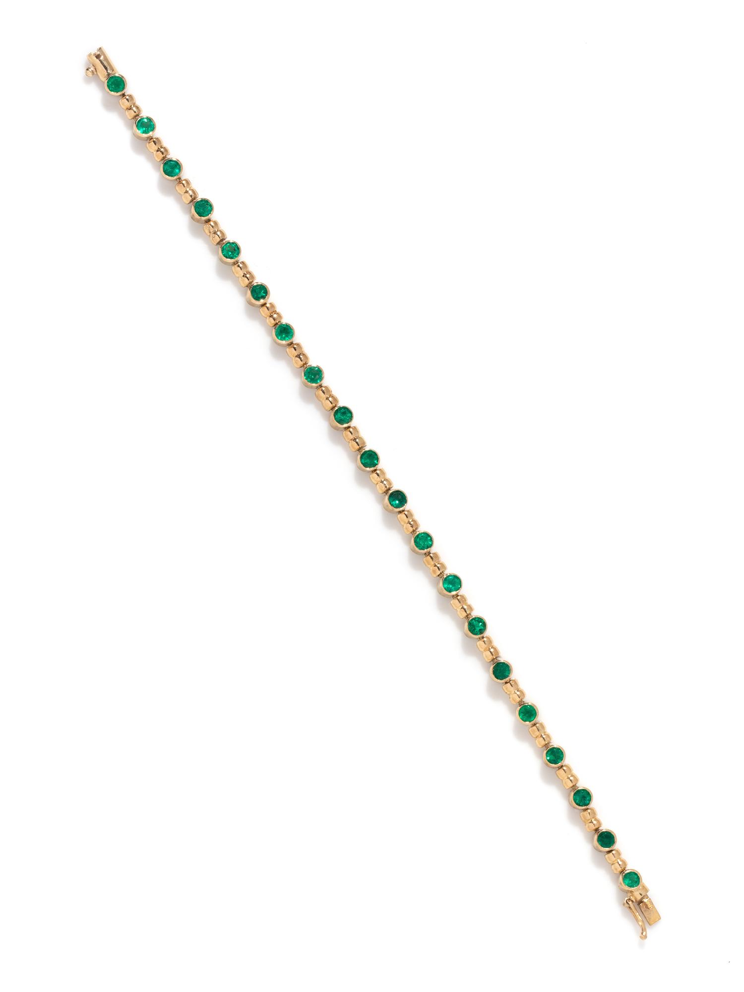 YELLOW GOLD AND EMERALD BRACELET