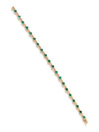 YELLOW GOLD AND EMERALD BRACELET