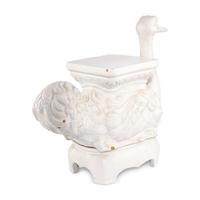 A White-Glazed Earthenware Ostrich-Form Stool