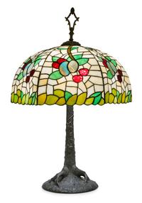 An American Leaded Glass Lamp Height 30 inches.