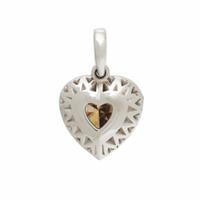 Heart Shape Fancy Dark Yellowish Brown Diamond Pendant