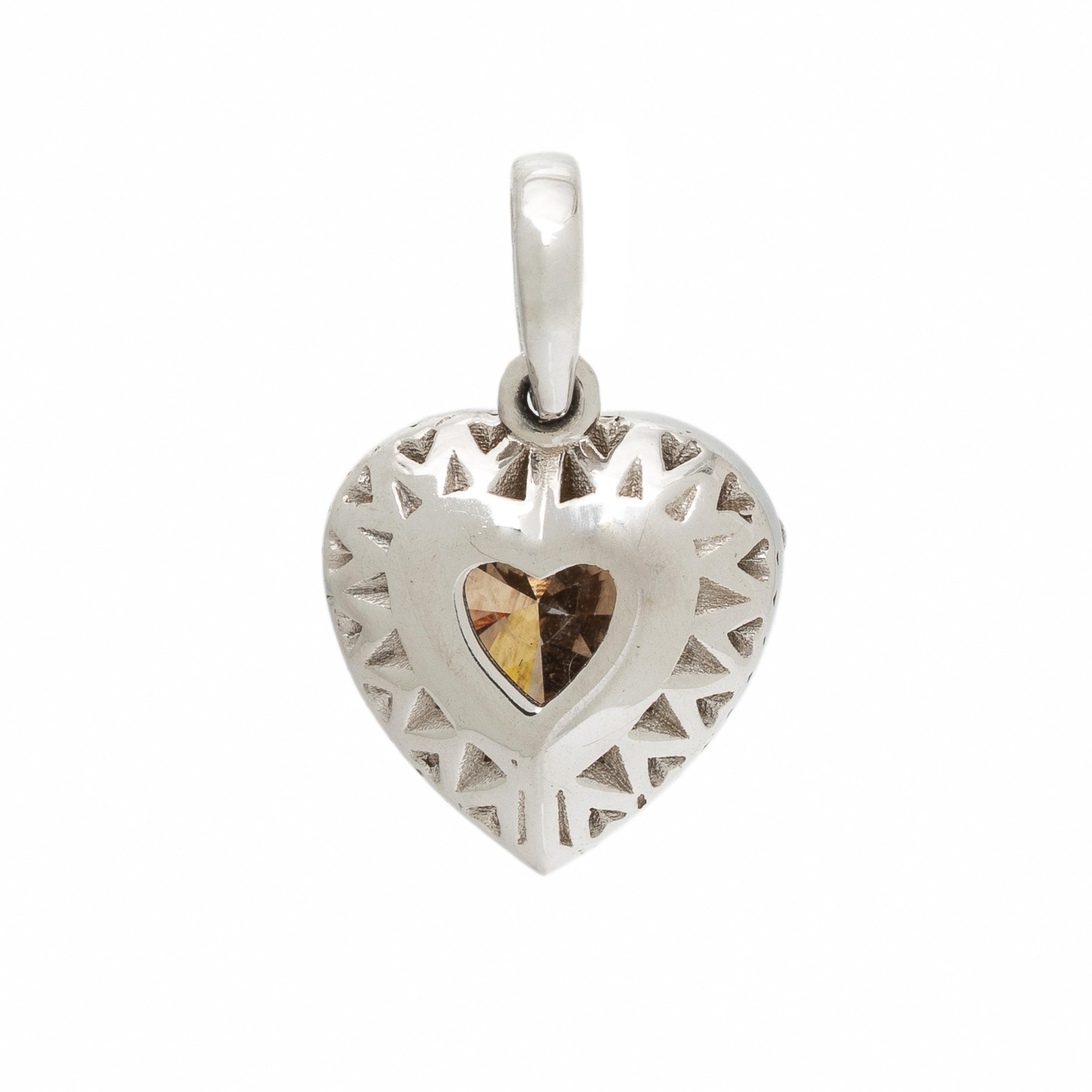 Heart Shape Fancy Dark Yellowish Brown Diamond Pendant