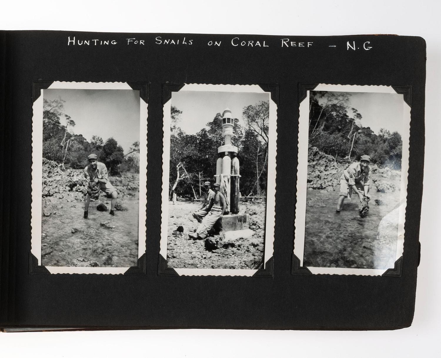 [WORLD WAR II]. Photograph album detailing the experiences of two Indiana military units in the Pacific Theater. Oro Bay, New Guinea, and Tacloban & Leyte, Philippines: n.p., 1944-1945.