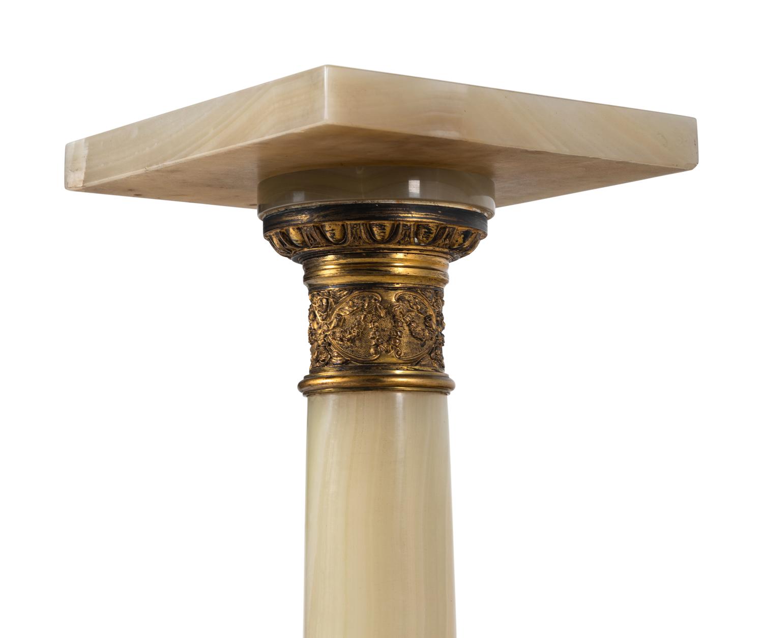 A Gilt Bronze Mounted Onyx Pedestal