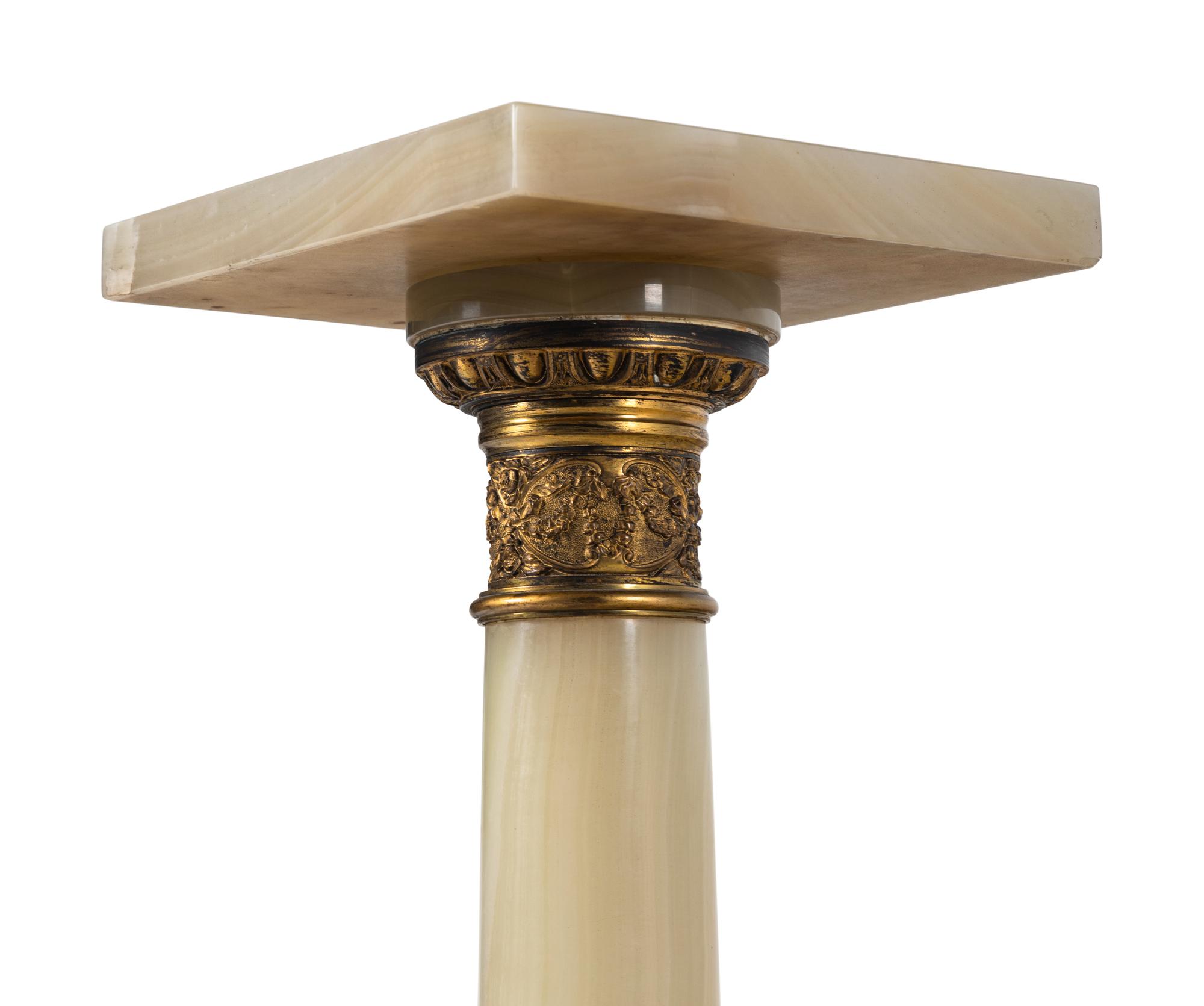 A Gilt Bronze Mounted Onyx Pedestal
