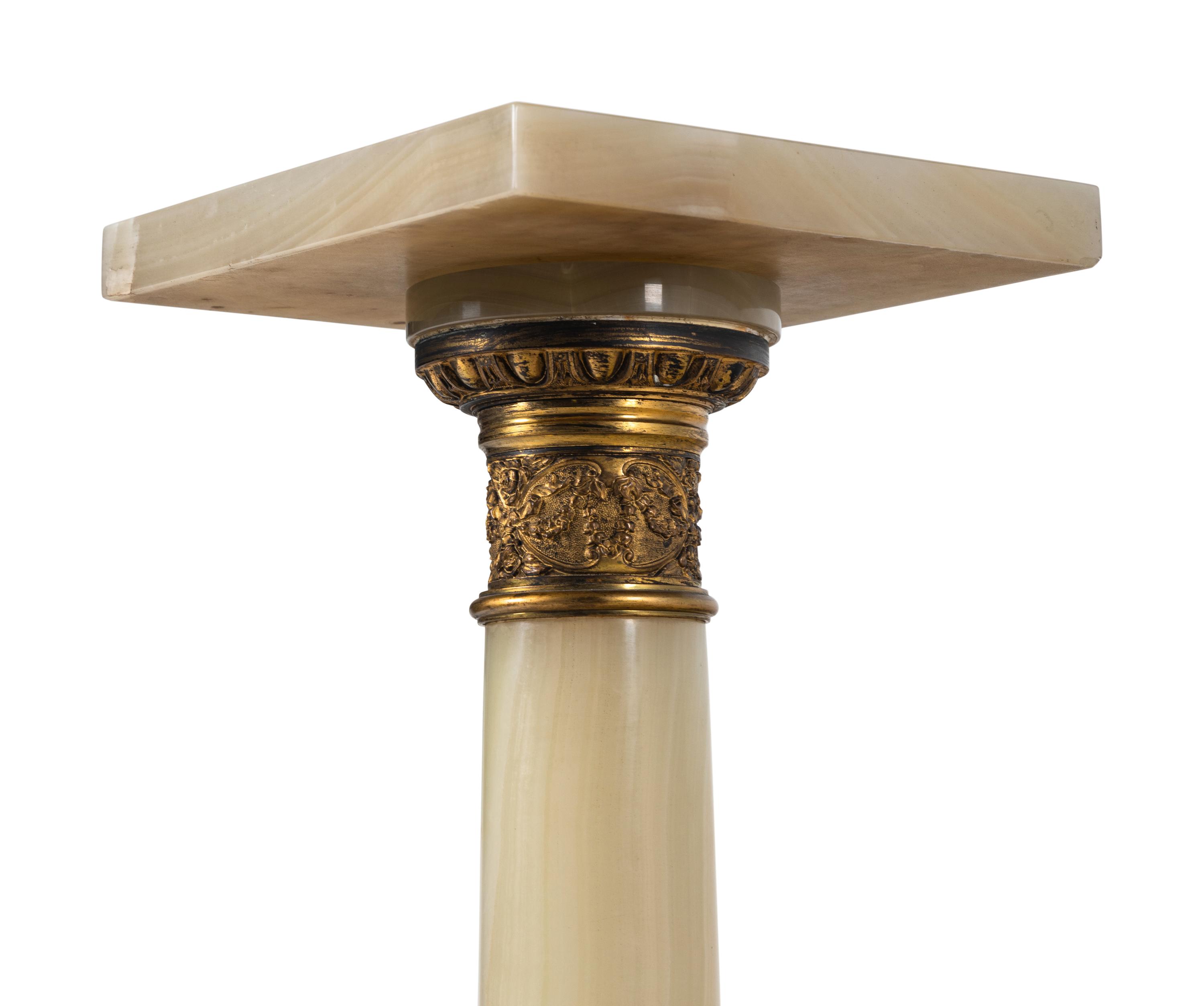 A Gilt Bronze Mounted Onyx Pedestal