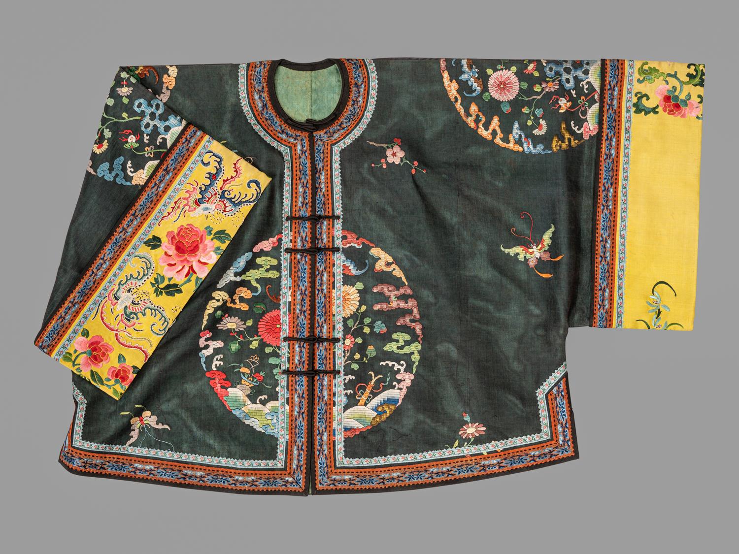 Three Chinese Silk Embroidered Articles