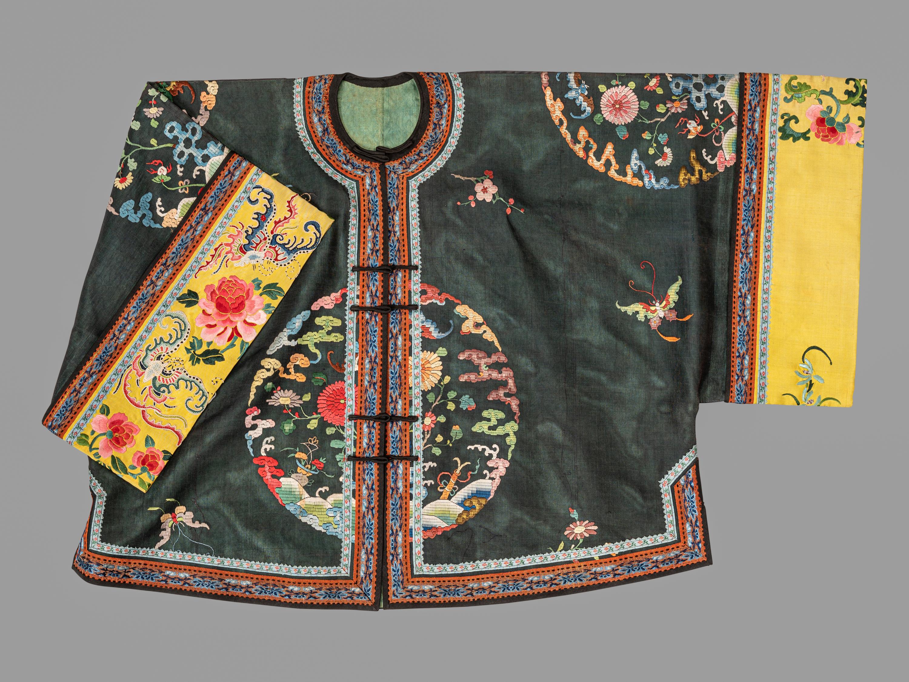 Three Chinese Silk Embroidered Articles