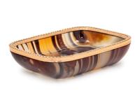 A Russian Gold Mounted Agate Vide Poche