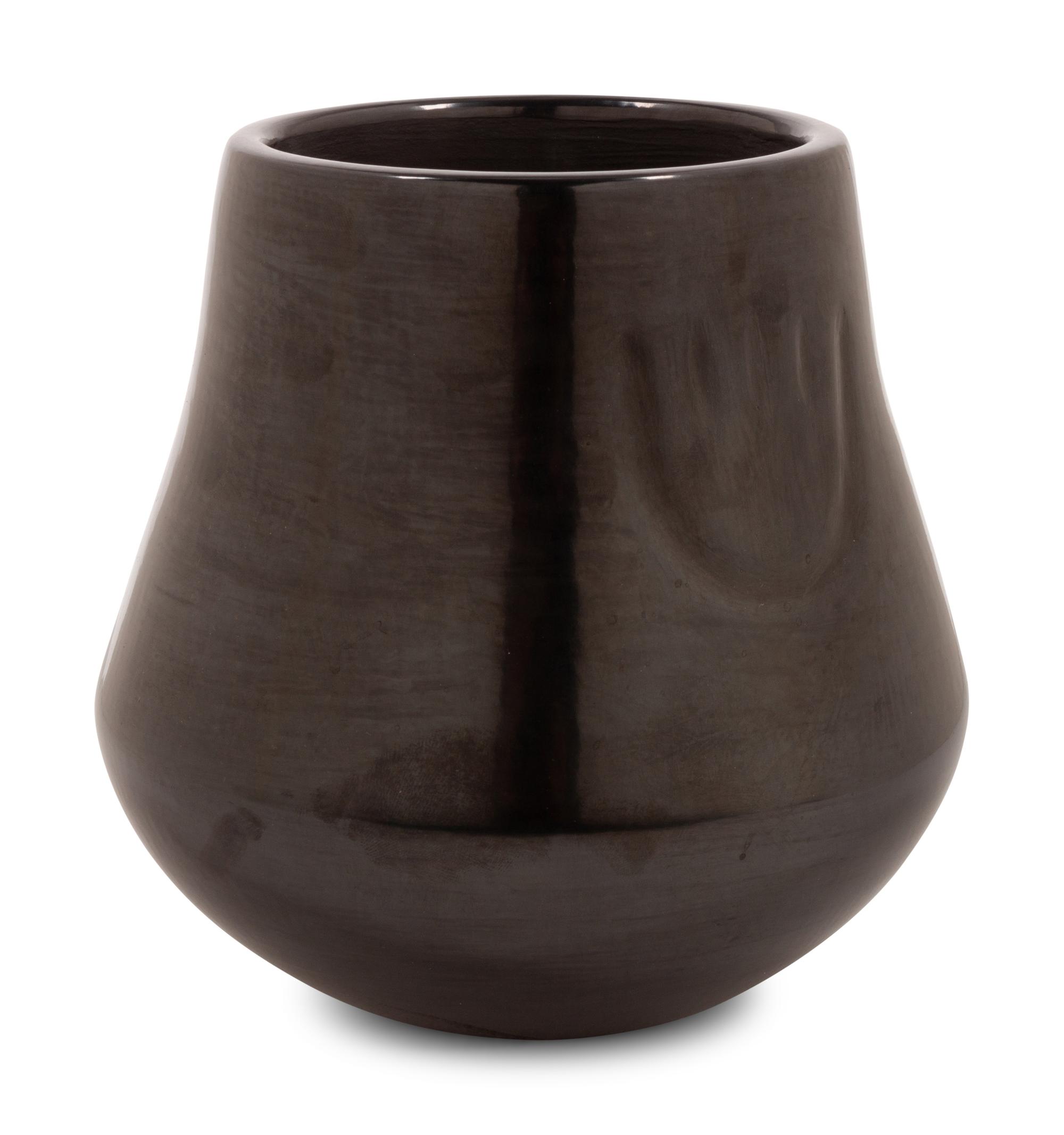 Blackware Pottery Jar, with Bear Paw Design
