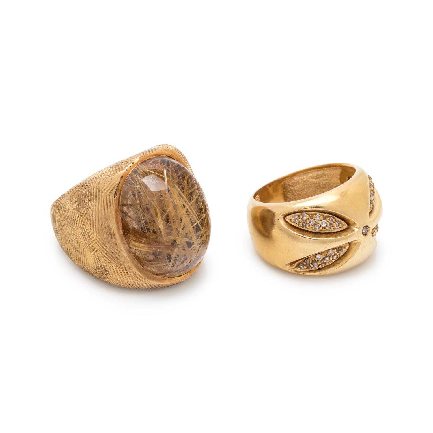 COLLECTION OF YELLOW GOLD RINGS