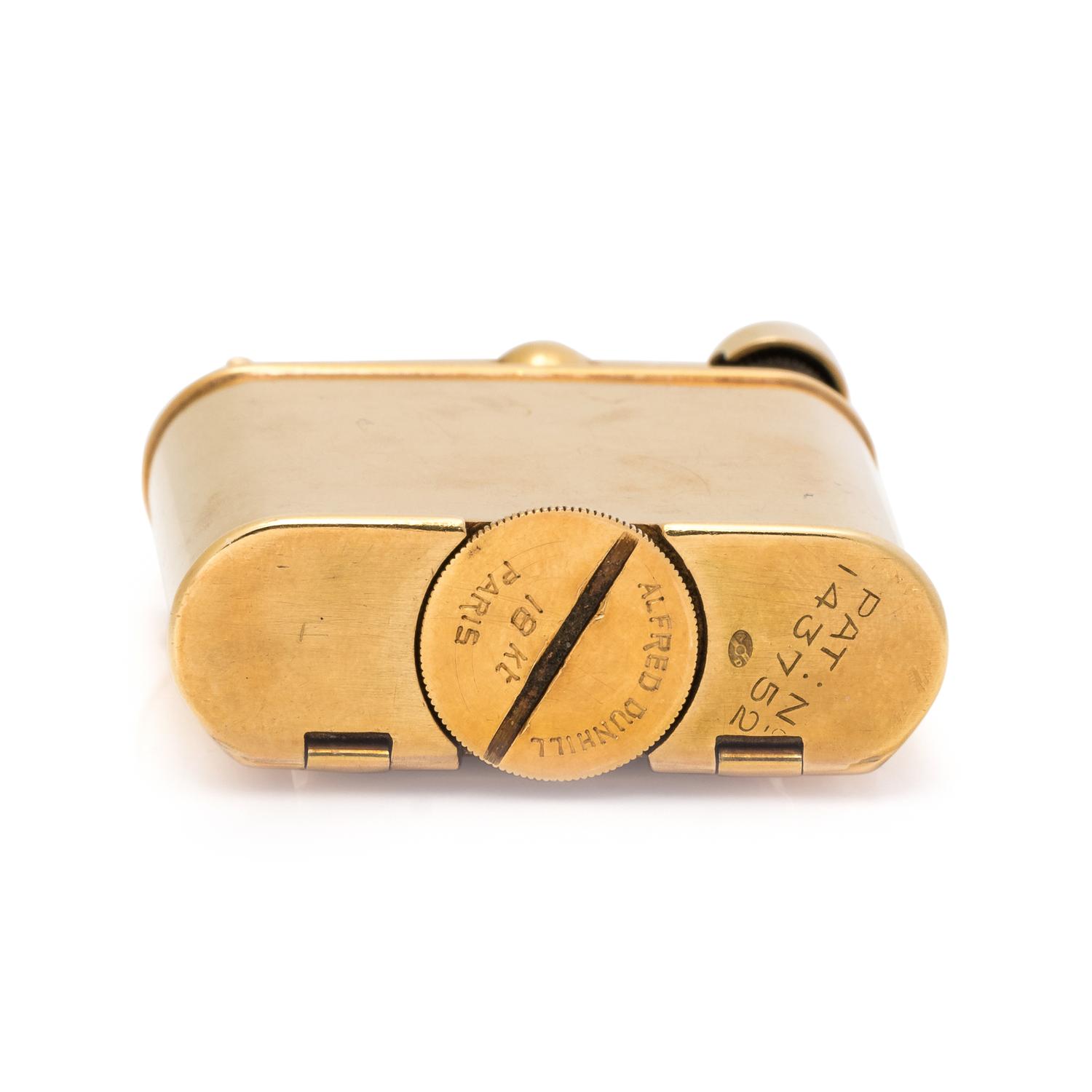 DUNHILL, 18K YELLOW GOLD LIGHTER/CLOCK