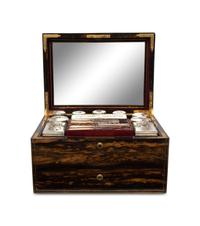 A Regency Calamander and Brass-Inlaid Campaign Toiletry Kit