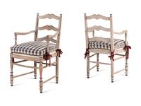 A Pair of French Provincial Style Painted Armchairs